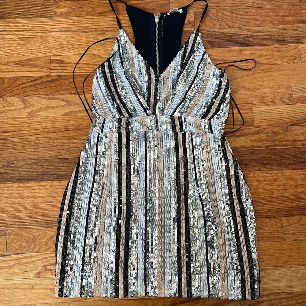 Striped sequin dress, size L